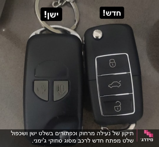 שני מפתחות רכב, ישן וחדש, על שולחן
